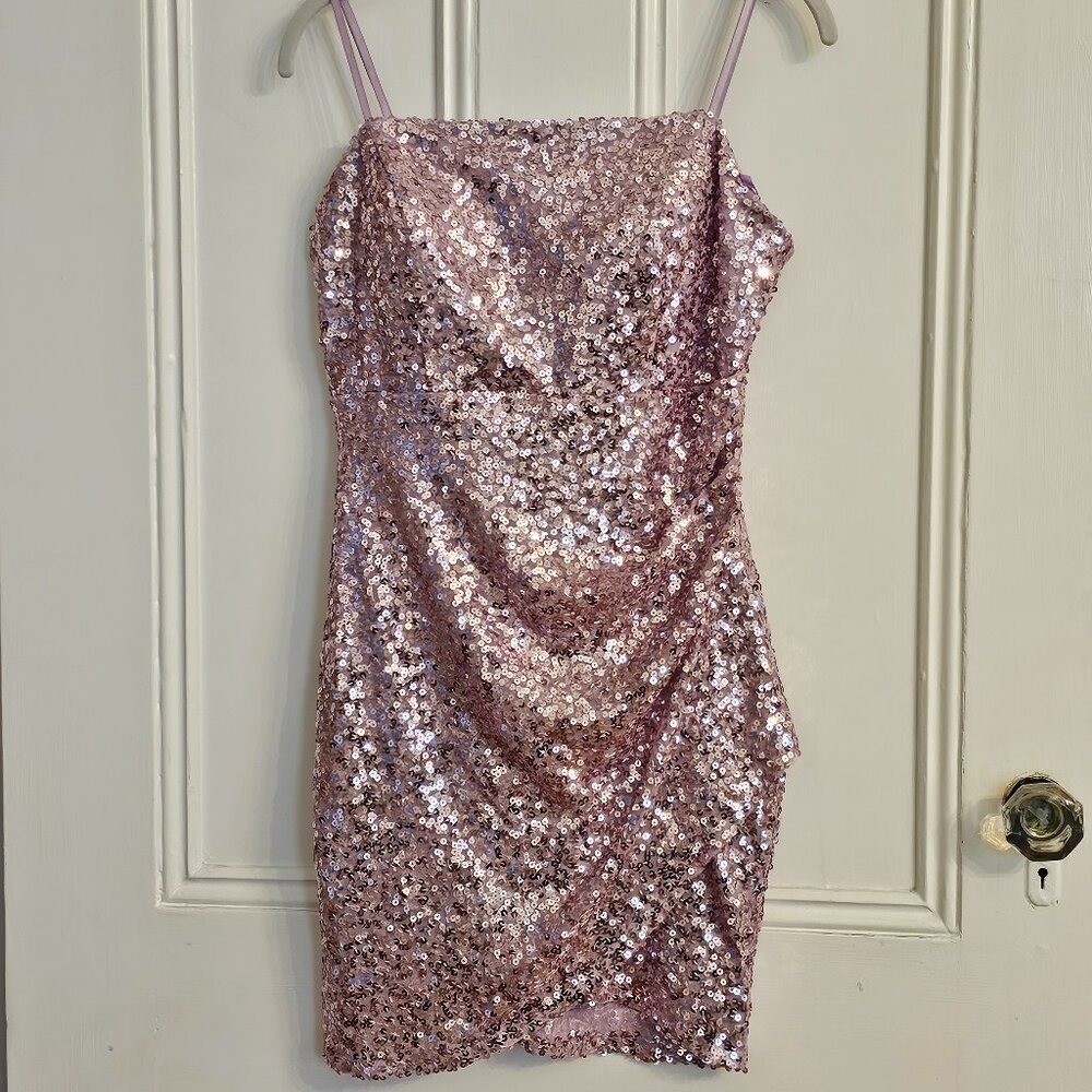 Women's/Junior's Pink/Lavender Sequin Dress - Sz L